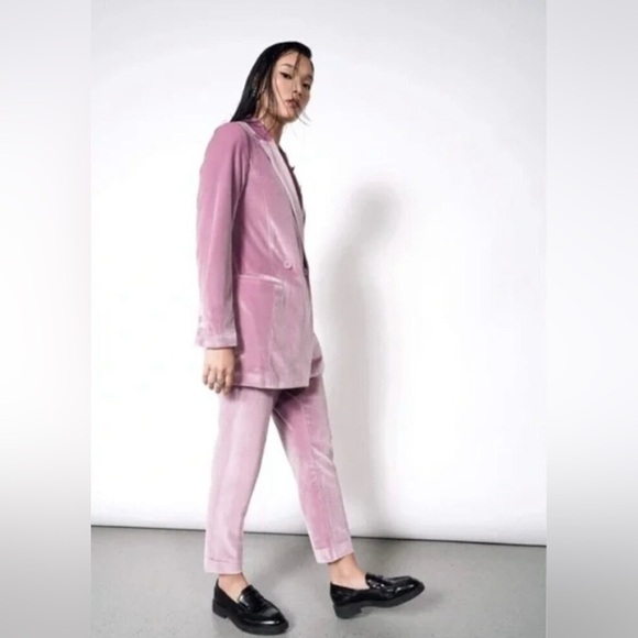 NWT Wildfang- The Empower Velvet Slim Cropped Pant. Size 14 - Picture 1 of 10